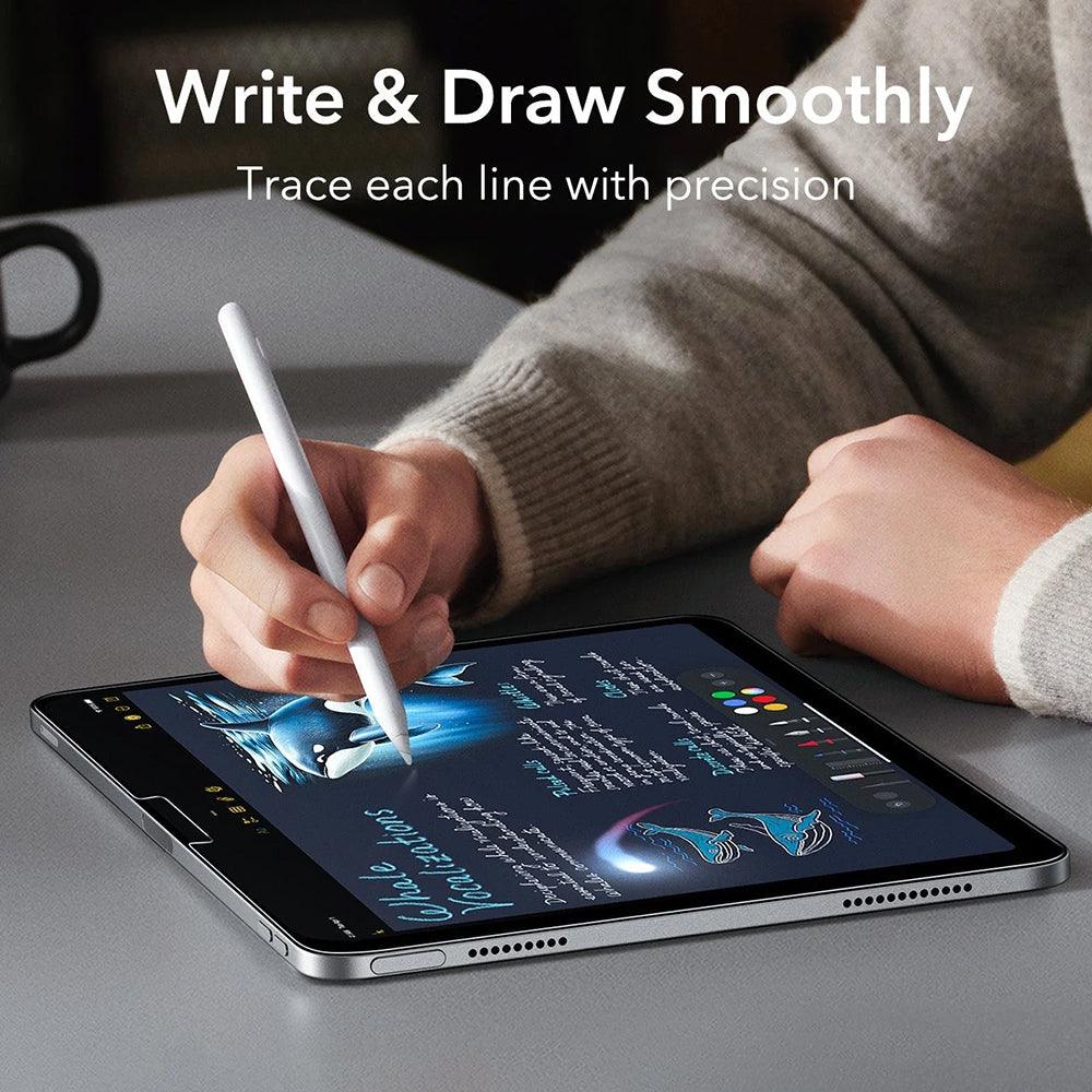 Zaščitna folija za zaslon ESR Armorite Paper Feel UltraFit za Apple iPad Air 11 (2026) / Air 11 (2025), Kaljeno steklo, Polno lepljenje, Komplet 2 kosa