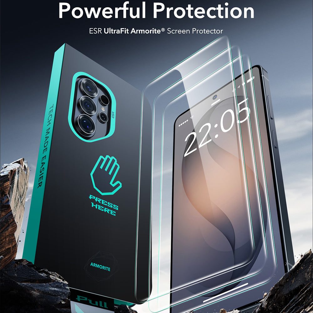 Zaščitna folija za zaslon ESR Armorite za Samsung Galaxy S26 Ultra S948, Kaljeno steklo, Polno lepljenje, Komplet 2 kosa