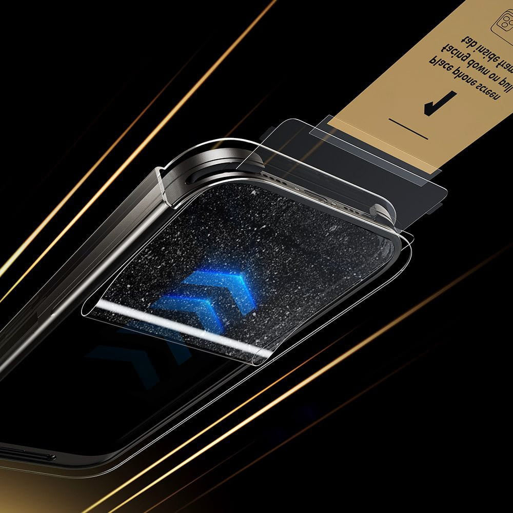 Zaščitna folija za zaslon ESR UltraFit Armorite Pro za Apple iPhone 17 / 16 Pro, Kaljeno steklo, Polno lepljenje, Črna