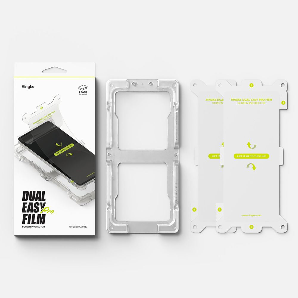 Zaščitna folija za notranji zaslon Ringke Dual Easy Pro za Samsung Galaxy Z Flip7 F766, Plastika, Set 2 kosa
