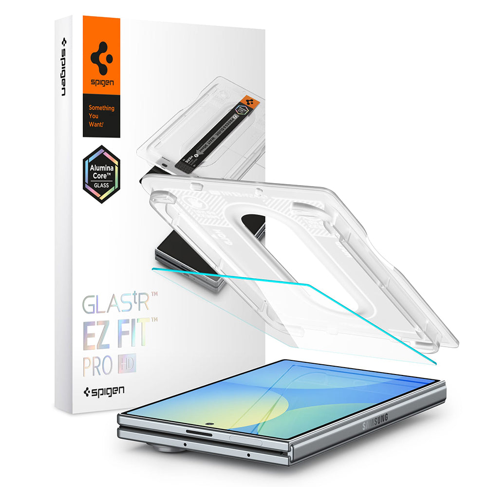 Zaščitna folija za zunanji zaslon Spigen GlastR EZ FIT Pro HD za Samsung Galaxy Z Fold8 F971, kaljeno steklo, polno lepilo AGL11942