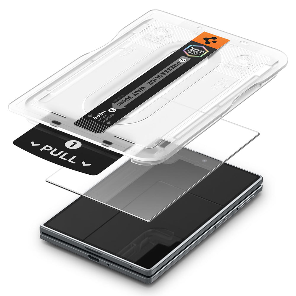 Zaščitna folija za zunanji zaslon Spigen GlastR EZ FIT Pro HD za Samsung Galaxy Z Fold8 F971, kaljeno steklo, polno lepilo AGL11942