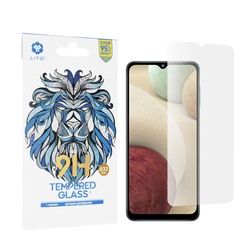 Zaščitna folija za zaslon Lito Classic za Samsung Galaxy F12 F127 / A12 Nacho A127 / M02 M022 / M12 M127, kaljeno steklo, polno lepilo, 2.5D