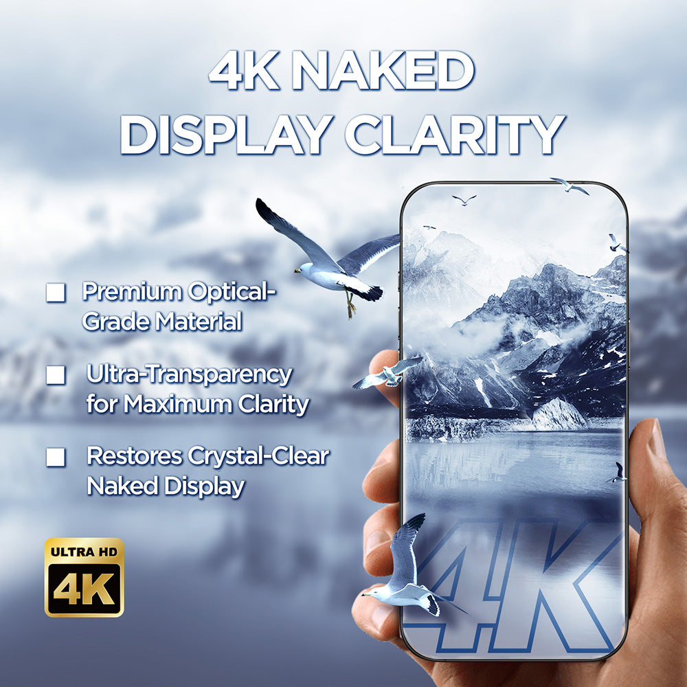 Zaščitna folija za zaslon Lito D+ Max 4K za Apple iPhone 17 Air, Kaljeno steklo, Polno lepilo, Črna