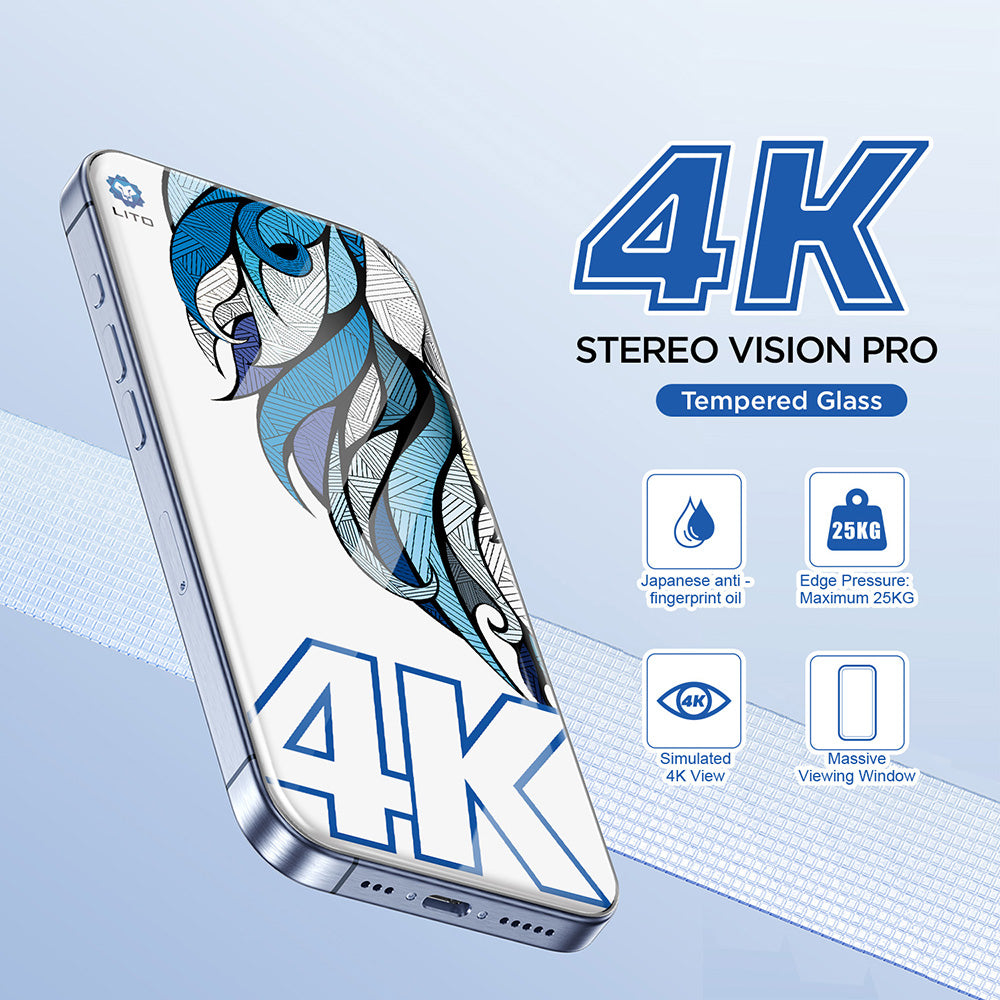 Zaščitna folija za zaslon Lito D+ Max 4K za Apple iPhone 17 Pro Max, Kaljeno steklo, Polno lepljenje, Črna