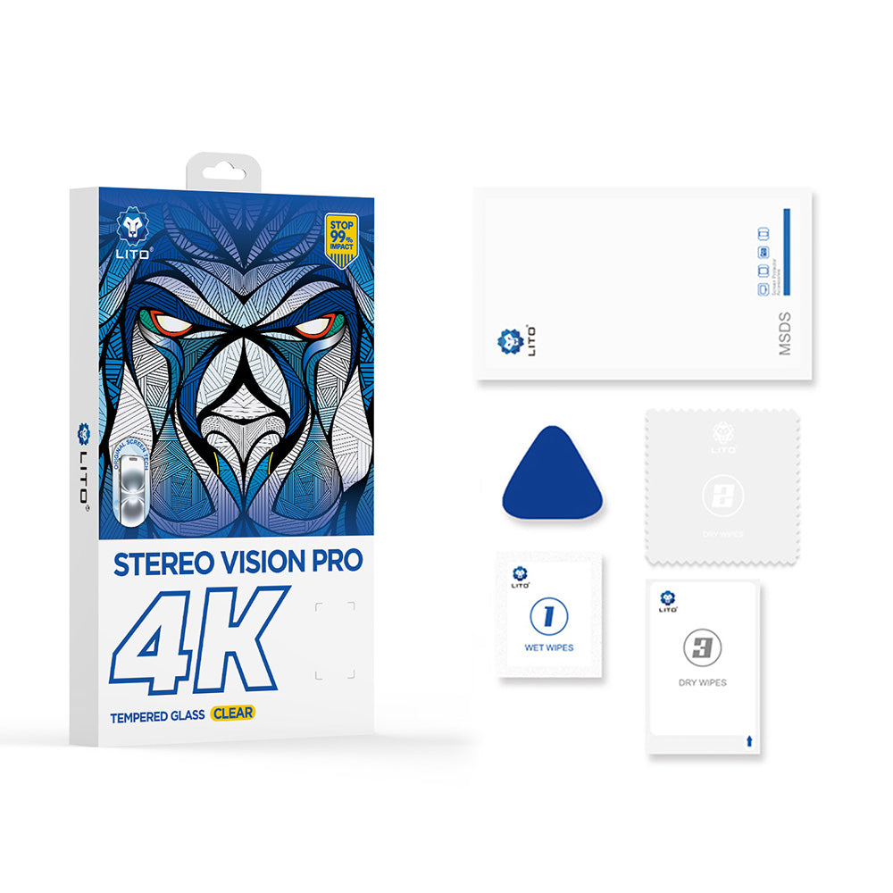 Zaščitna folija za zaslon Lito D+ Max 4K za Apple iPhone 17 Pro Max, Kaljeno steklo, Polno lepljenje, Črna