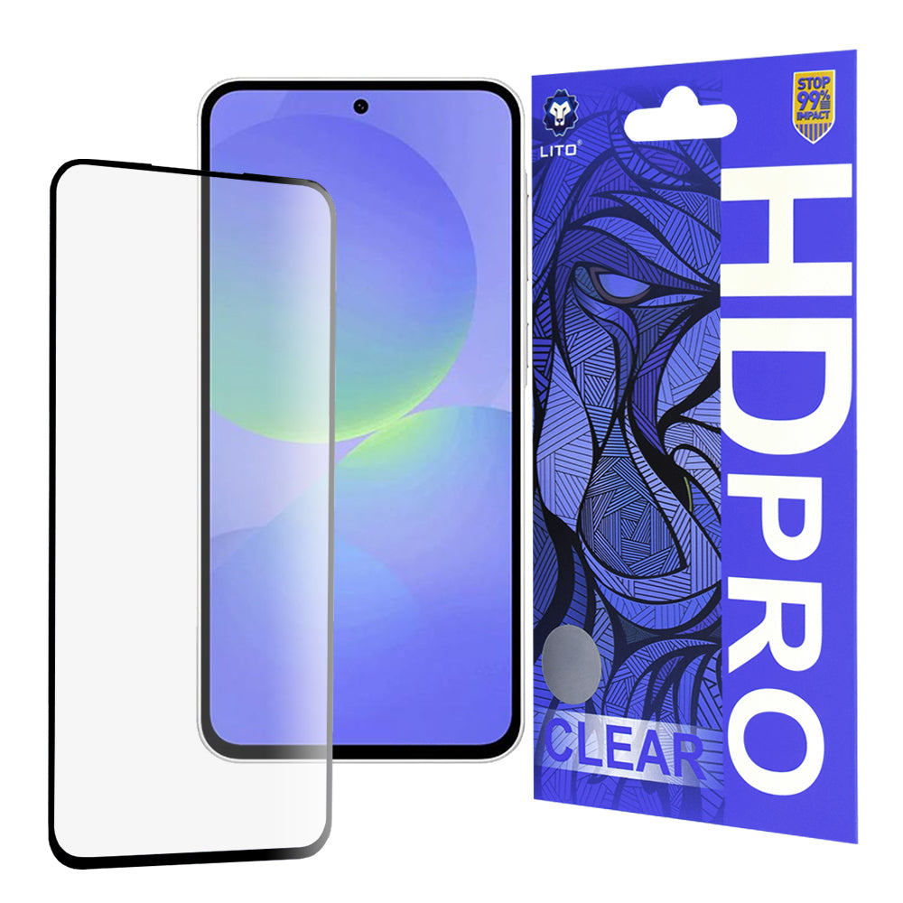 Zaščitna folija za zaslon Lito HD Pro Clear za Samsung Galaxy A36 A366, kaljeno steklo, polno lepilo, črna