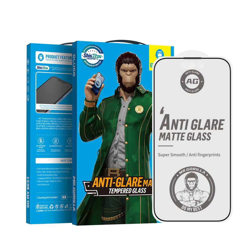 Matte Blueo Anti-Glare Screen Protector for Apple iPhone 17 Air, Tempered Glass, Full Glue