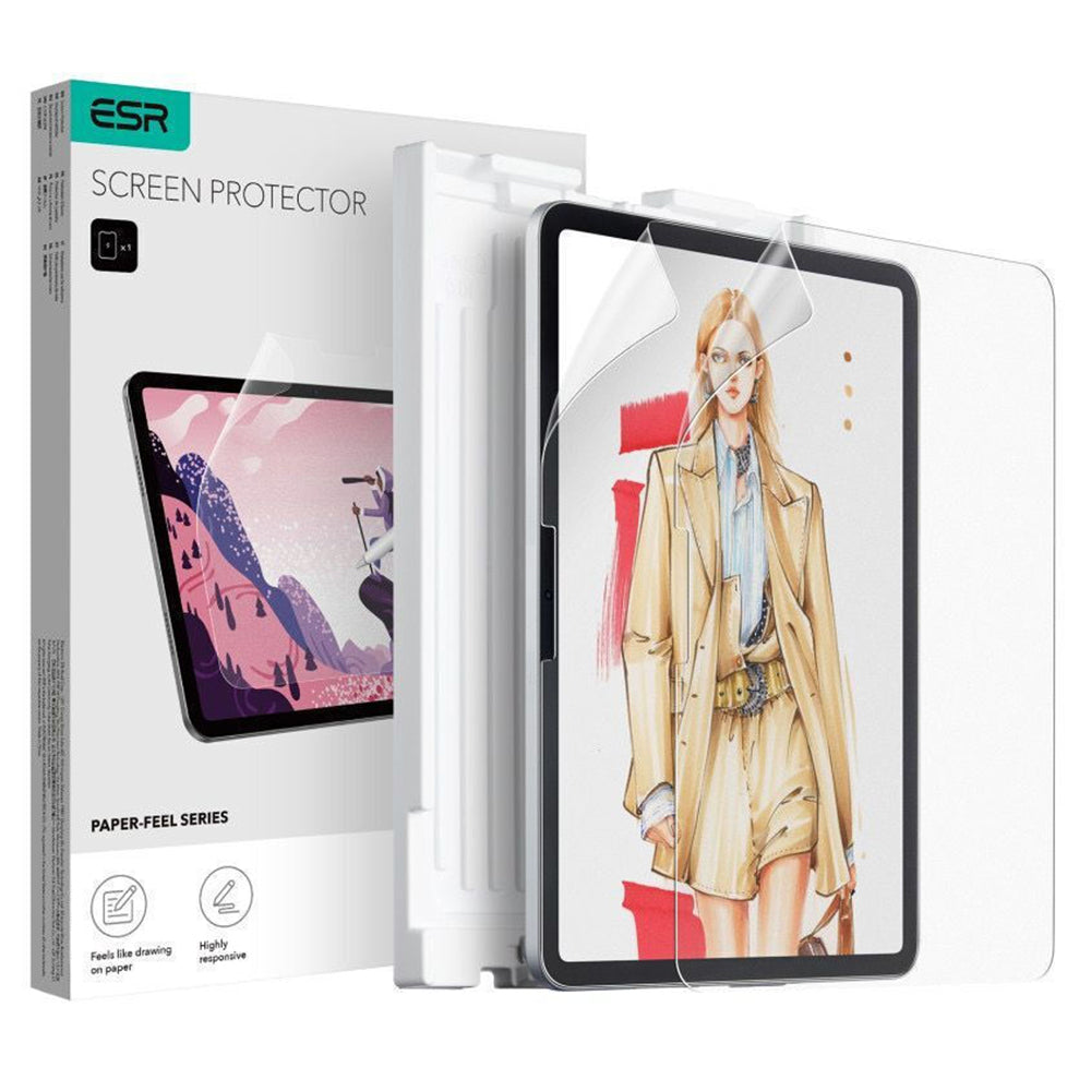 Zaščitna folija Matte ESR Paper Feel za Apple iPad Air 13 (2025) / Air 13 (2024), Plastika, Polno lepilo, Set 2 kosa