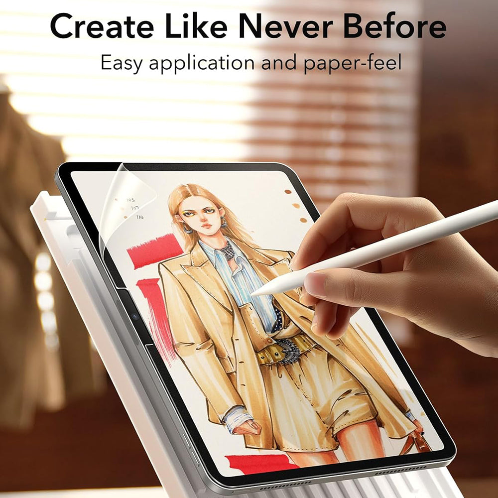 Zaščitna folija Matte ESR Paper Feel za Apple iPad Air 13 (2025) / Air 13 (2024), Plastika, Polno lepilo, Set 2 kosa