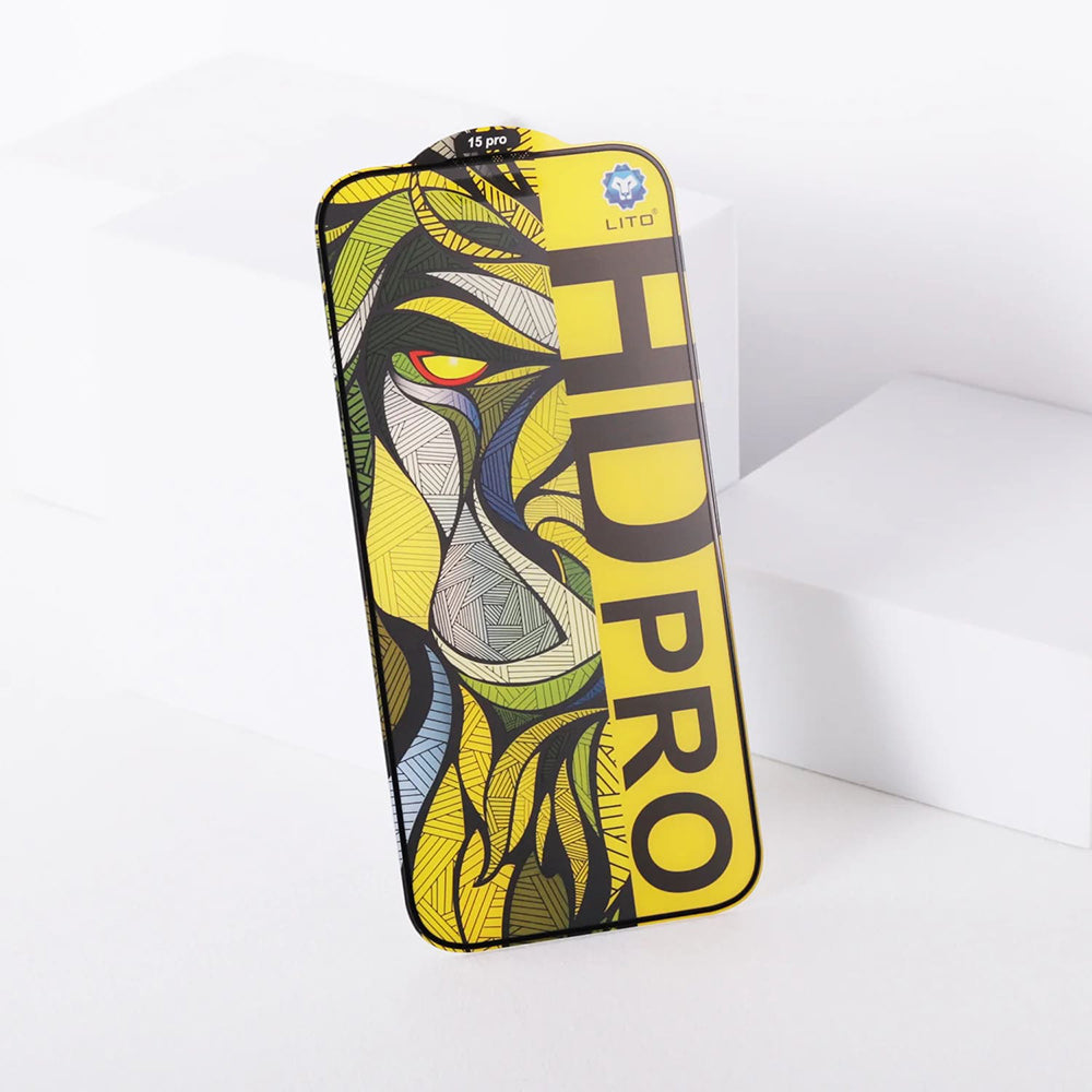 Mat zaščitna folija za zaslon Lito HD Pro za Apple iPhone 16 Plus, kaljeno steklo, polno lepilo, črna
