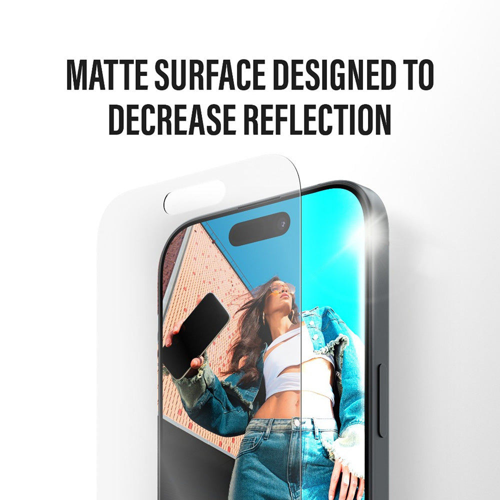 Zaščitna folija za zaslon Matte PanzerGlass Armor EasyAligner za Apple iPhone 17 / 16 Pro, Kaljeno steklo, Polno lepljenje