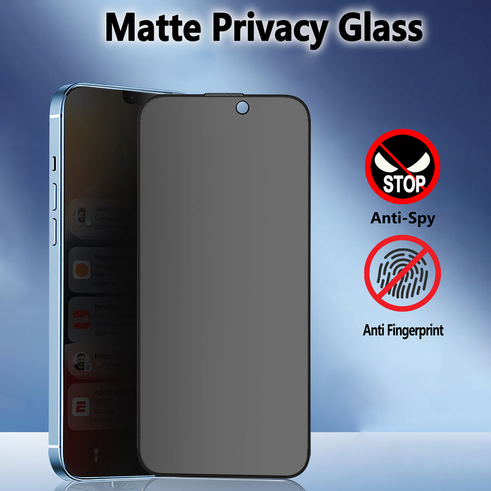 Zaščitna folija za zaslon Matte Privacy Blueo Anti-Peep za Apple iPhone 14 Pro Max, varnostno steklo, polno lepilo