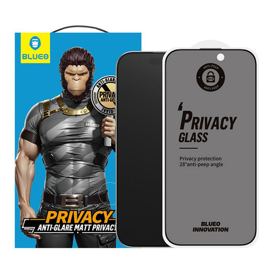 Zaščitna folija za zaslon Matte Privacy Blueo Anti-Peep za Apple iPhone 17 Air, Kaljeno steklo, Full Glue
