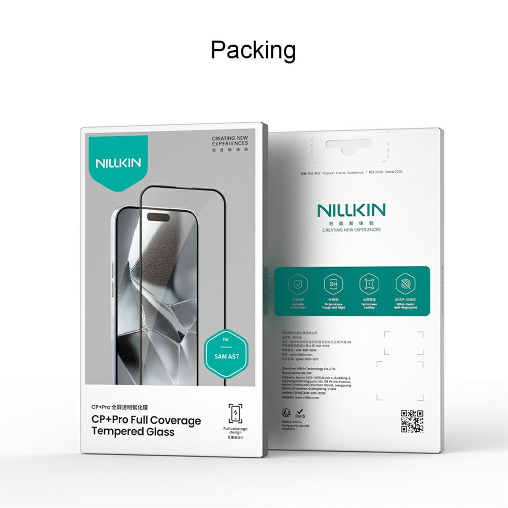 Zaščitna folija za zaslon Nillkin CP+ Pro za Samsung Galaxy A57 5G, kaljeno steklo, polno lepilo, črna