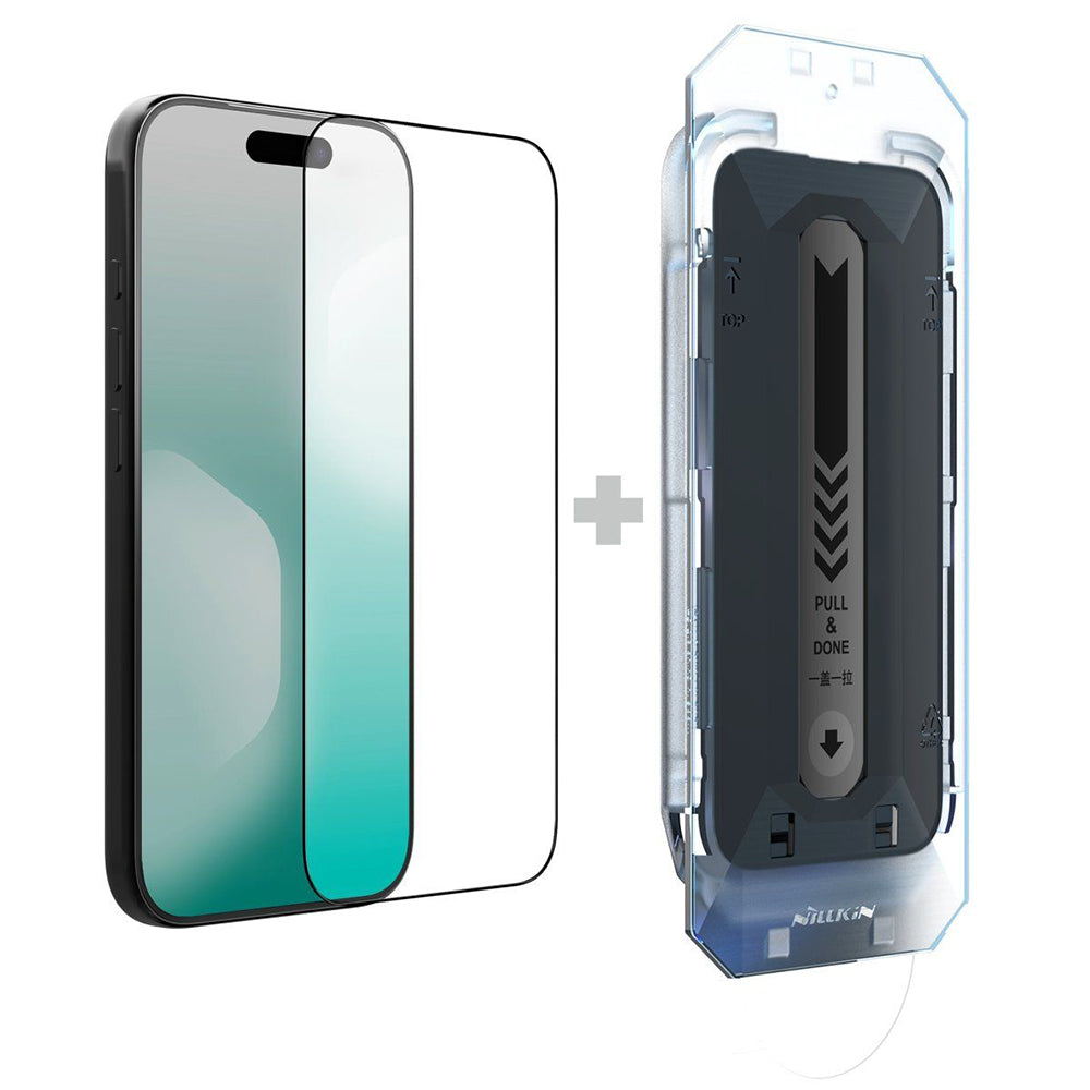 Zaščitna folija zaslona Nillkin CP+ Pro z aplikatorjem za Apple iPhone 17, kaljeno steklo, polno lepilo, črna