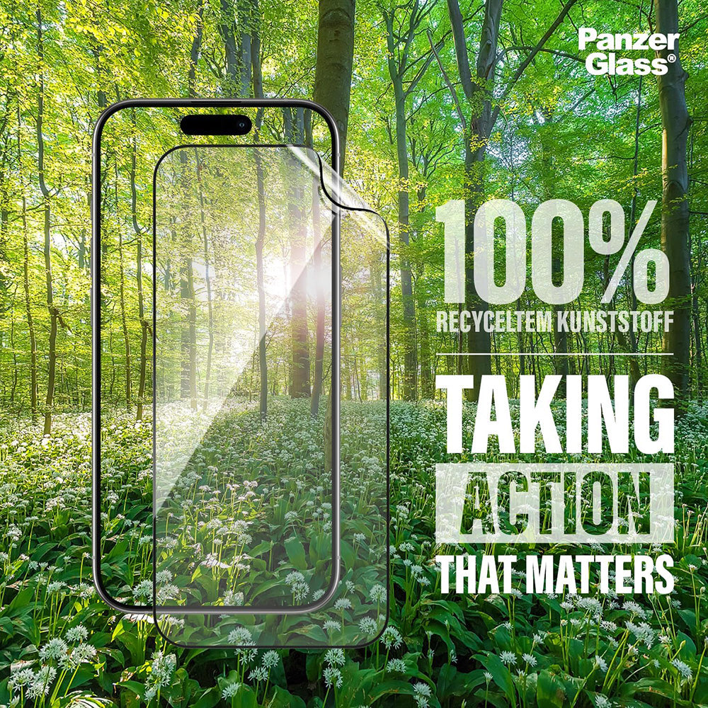 Zaščitna folija za zaslon PanzerGlass Ultra-Wide Fit EyeCare za Apple iPhone 16 / 15, Kaljeno steklo, Polno lepljenje, Črna