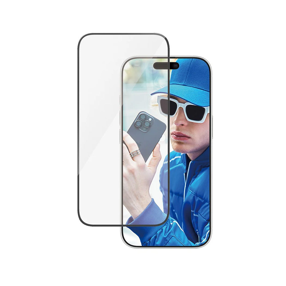 Zaščitna folija za zaslon PanzerGlass Ultra-Wide Fit za Apple iPhone 16 Plus / 15 Plus, Kaljeno steklo, Polno lepljenje, Črna