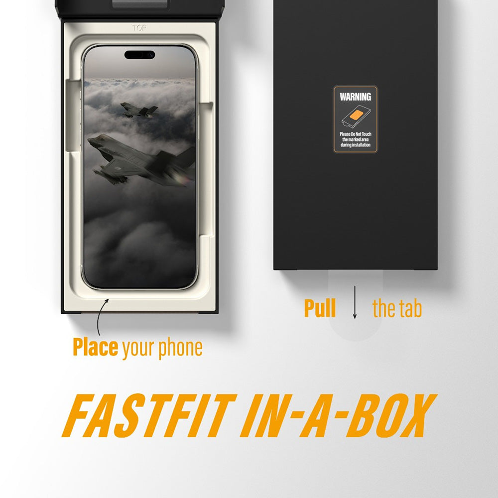 Zaščitna folija za zaslon PanzerGlass Ultra-Wide Fit Stealth Fastfit za Apple iPhone 17 Pro Max, Kaljeno steklo, Polno lepljenje, Črna