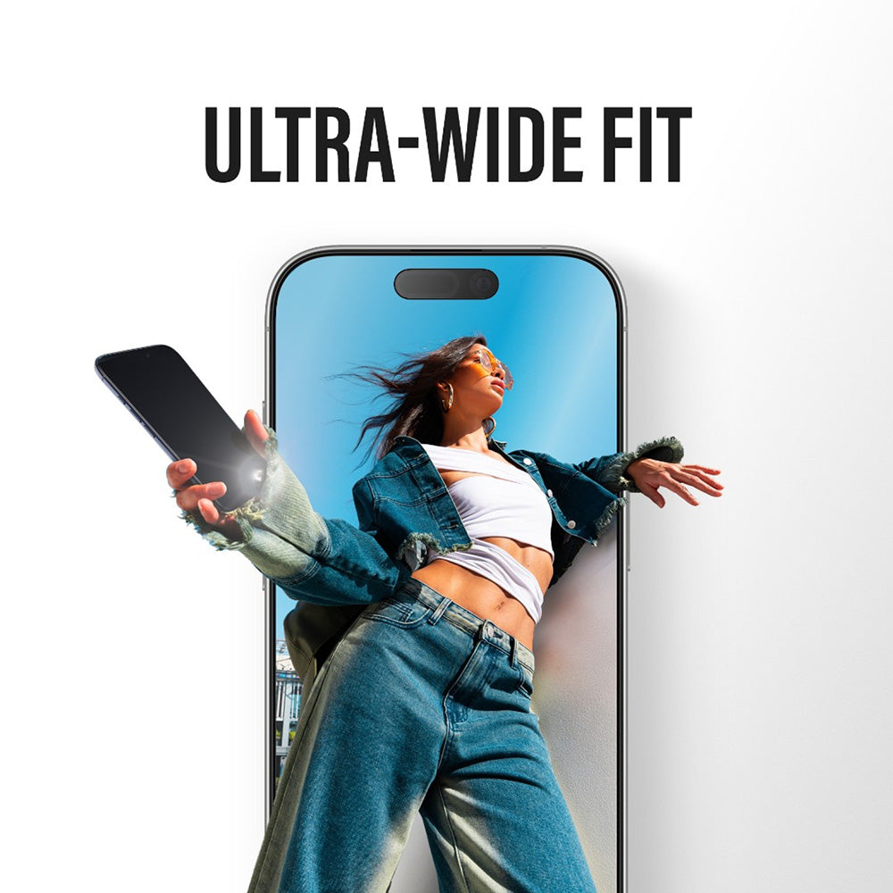 Zaščitna folija za zaslon PanzerGlass Ultra-Wide Fit Stealth Fastfit za Apple iPhone 17 Pro, Kaljeno steklo, Polno lepilo, Črna