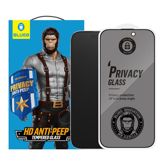 Zaščitna folija za zaslon Privacy Blueo Anti-Peep za Apple iPhone 17 Air, Kaljeno steklo, Full Glue