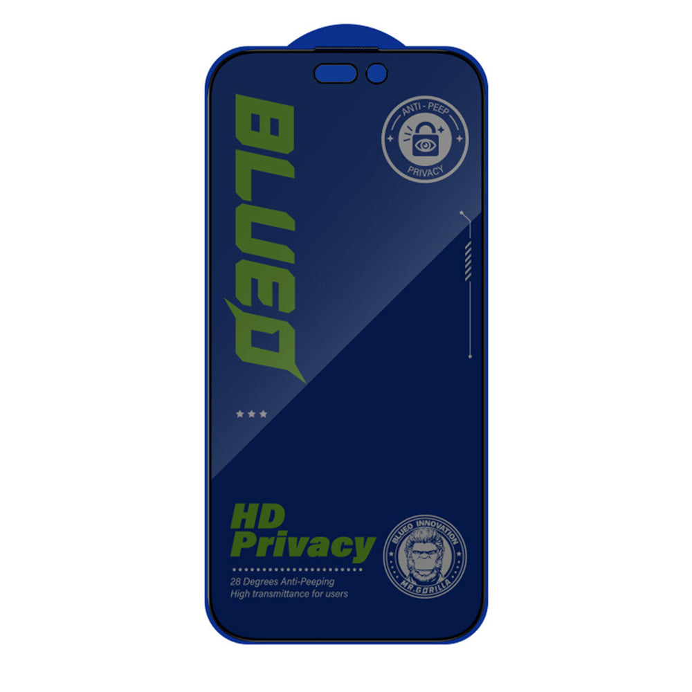 Blueo Anti-Peep zaščitna folija za zaslon Privacy za Apple iPhone 18 Pro Max, kaljeno steklo, lepilo po celotni površini, komplet 5 kosov