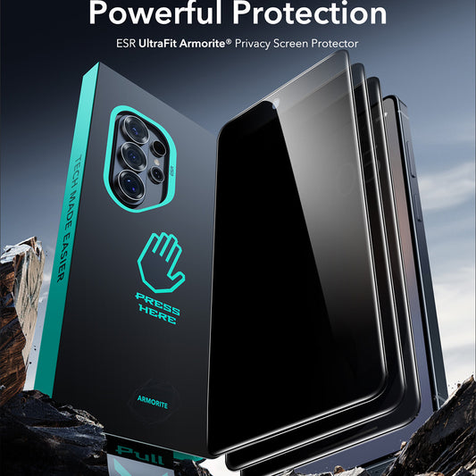 Zaščitna folija Ecran Privacy ESR Armorite za Samsung Galaxy S26 Ultra, Kaljeno steklo, Polno lepljenje