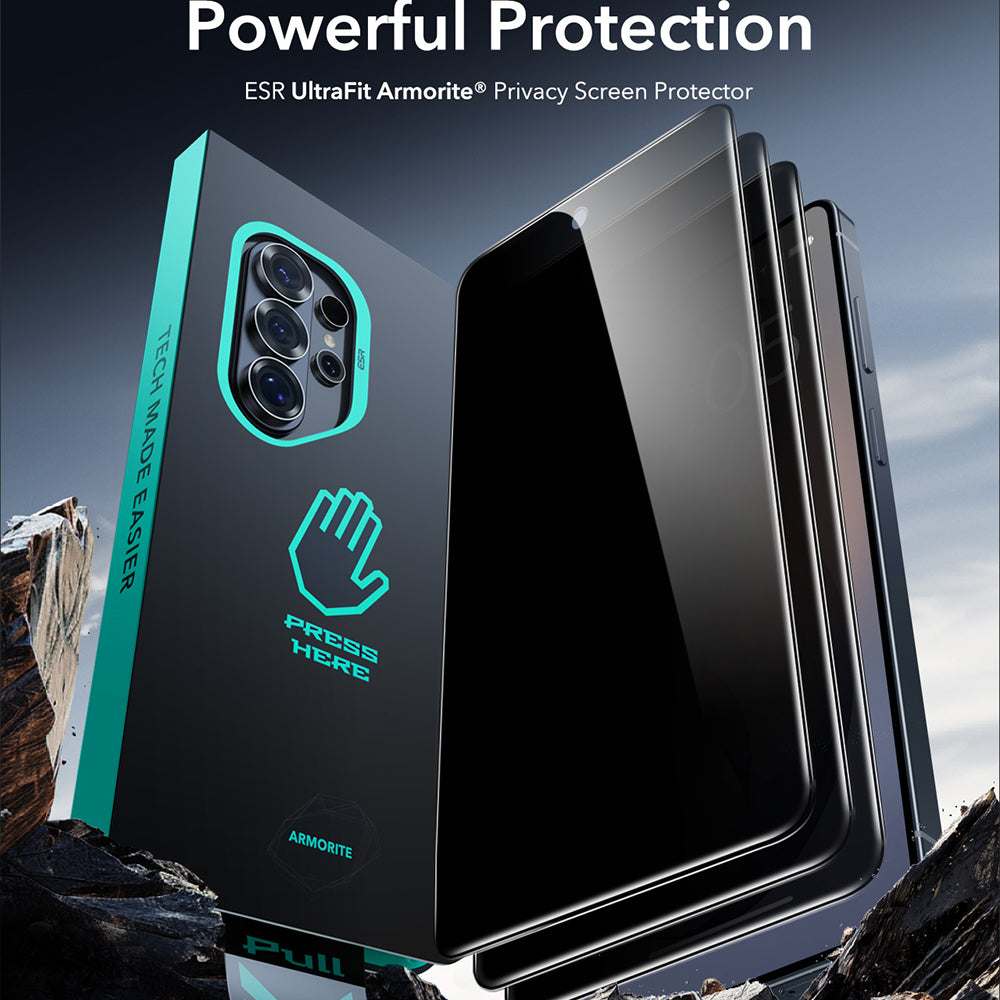 Zaščitna folija Ecran Privacy ESR Armorite za Samsung Galaxy S26 Ultra S948, Kaljeno steklo, Polno lepljenje