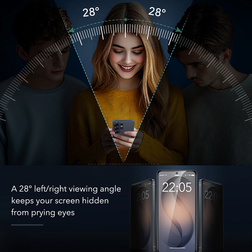 Zaščitna folija Ecran Privacy ESR Armorite za Samsung Galaxy S26 Ultra S948, Kaljeno steklo, Polno lepljenje
