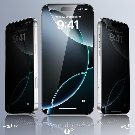 Zaščitna folija Ecran Privacy ESR za Apple iPhone 17 Pro, Kaljeno steklo, Full Glue, Set 3 kosi