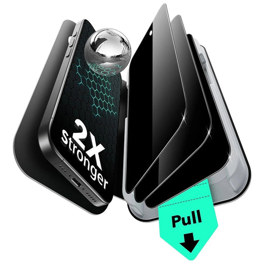 Zaščitna folija Ecran Privacy ESR UltraFit za Apple iPhone 17 / 16 Pro, Kaljeno steklo, Polno lepljenje, Set 3 kosi