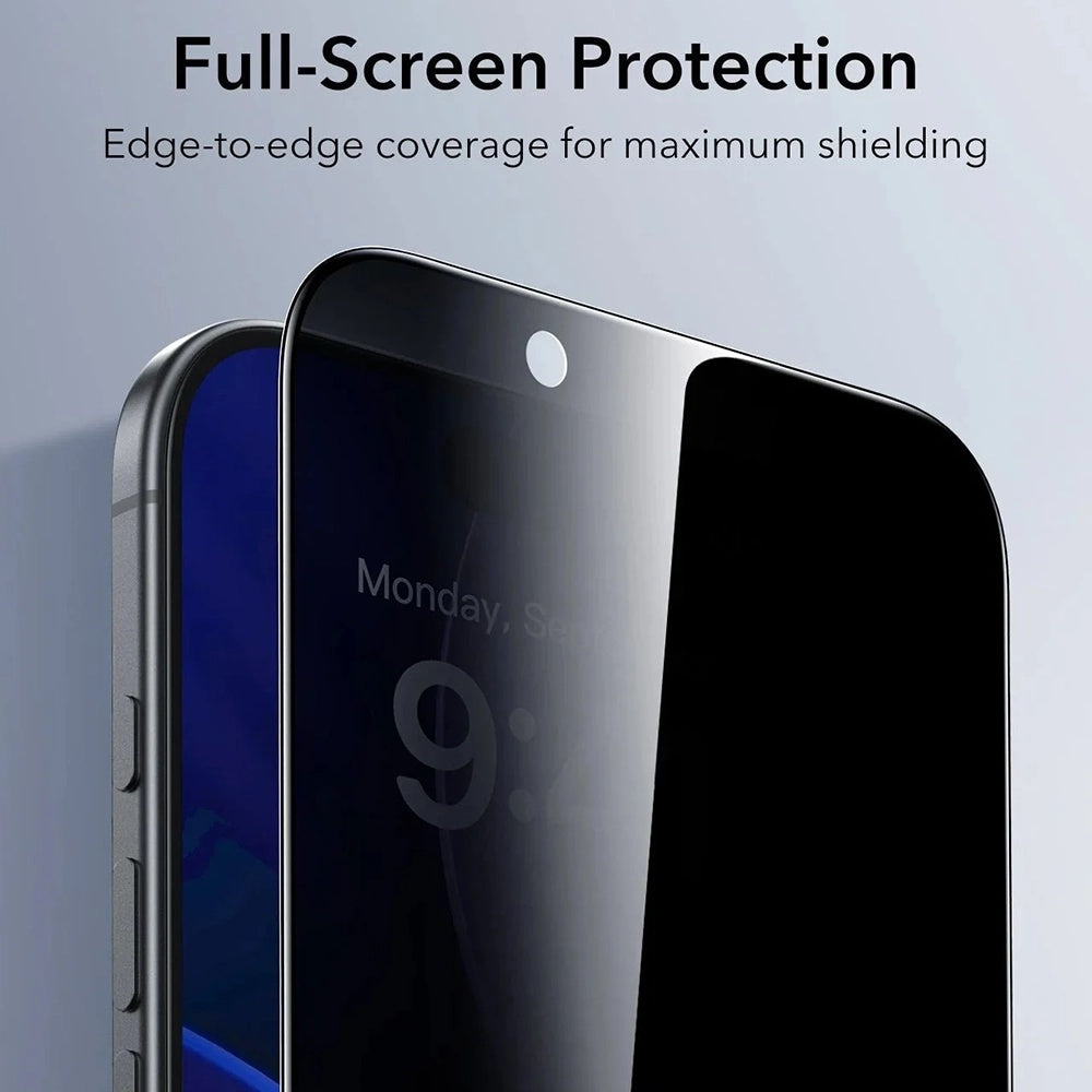 Zaščitna folija Ecran Privacy ESR UltraFit za Apple iPhone 17 Air, Kaljeno steklo, Full Glue, Set 3 kosi