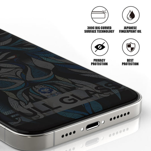 Zaščitna folija za zaslon Privacy Lito D+ Max 300C za Apple iPhone 17 / 16 Pro, Kaljeno steklo, Polno lepljenje