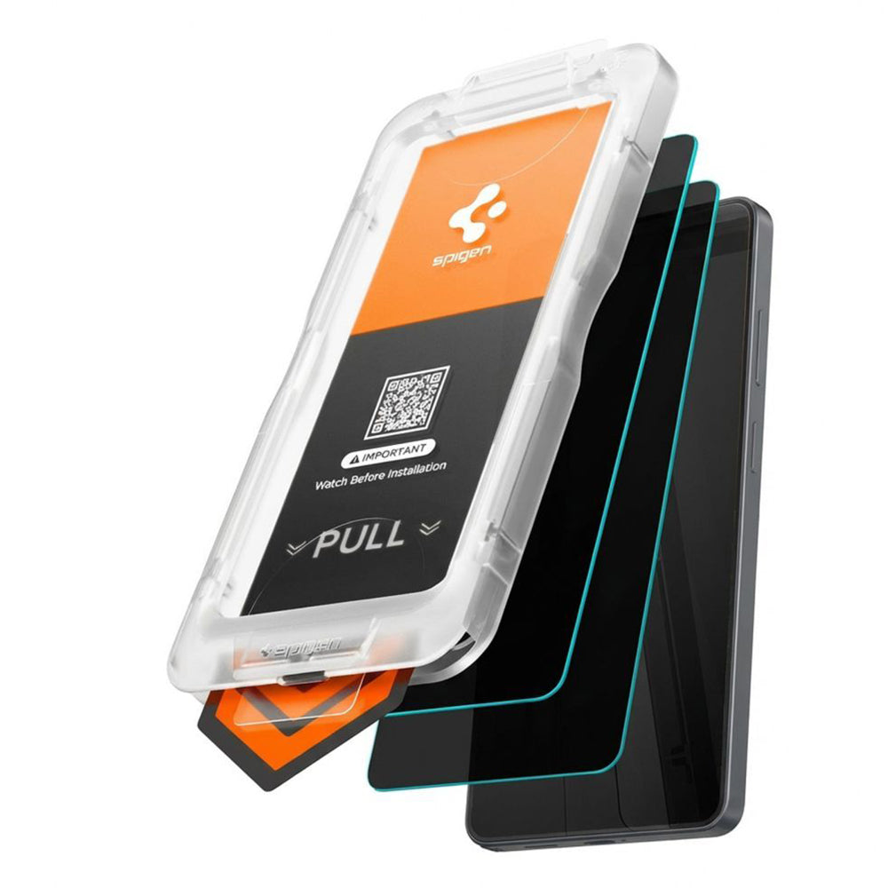 Zaščitna folija za zaslon Privacy Spigen GlastR EZ FIT Pro HD za Samsung Galaxy S26 Plus S947, Kaljeno steklo, Polno lepilo, Komplet 2 kosa AGL11085