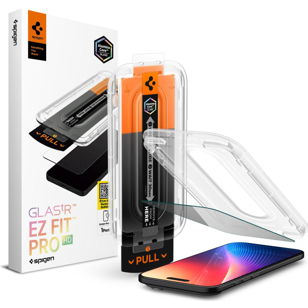 Zaščitna folija za zaslon Privacy Spigen GlastR EZ FIT Pro za Apple iPhone 17 Air, Kaljeno steklo, Full Glue AGL09871