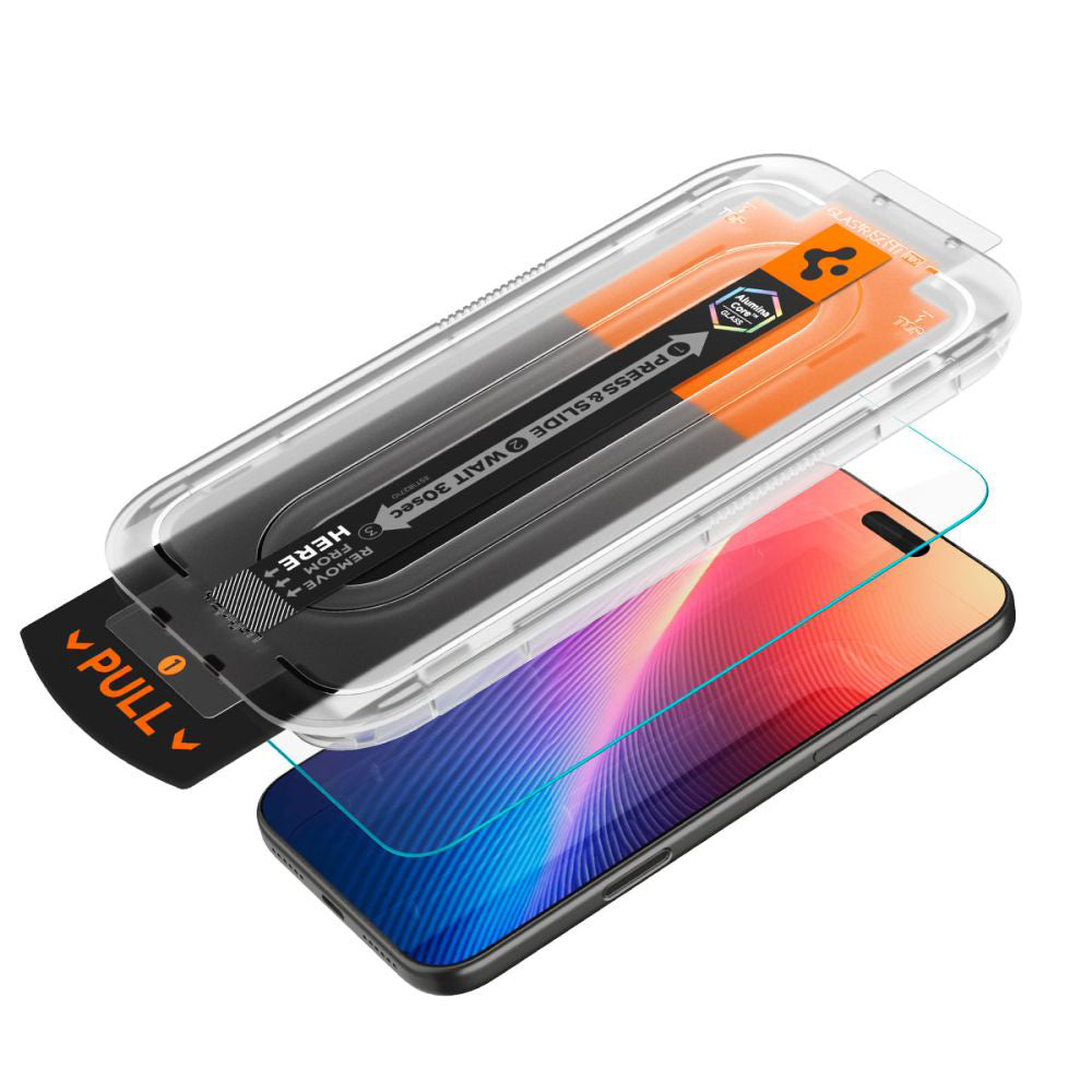 Zaščitna folija za zaslon Privacy Spigen GlastR EZ FIT Pro za Apple iPhone 17 Pro Max / 16 Pro Max, Kaljeno steklo, Full Glue AGL10096
