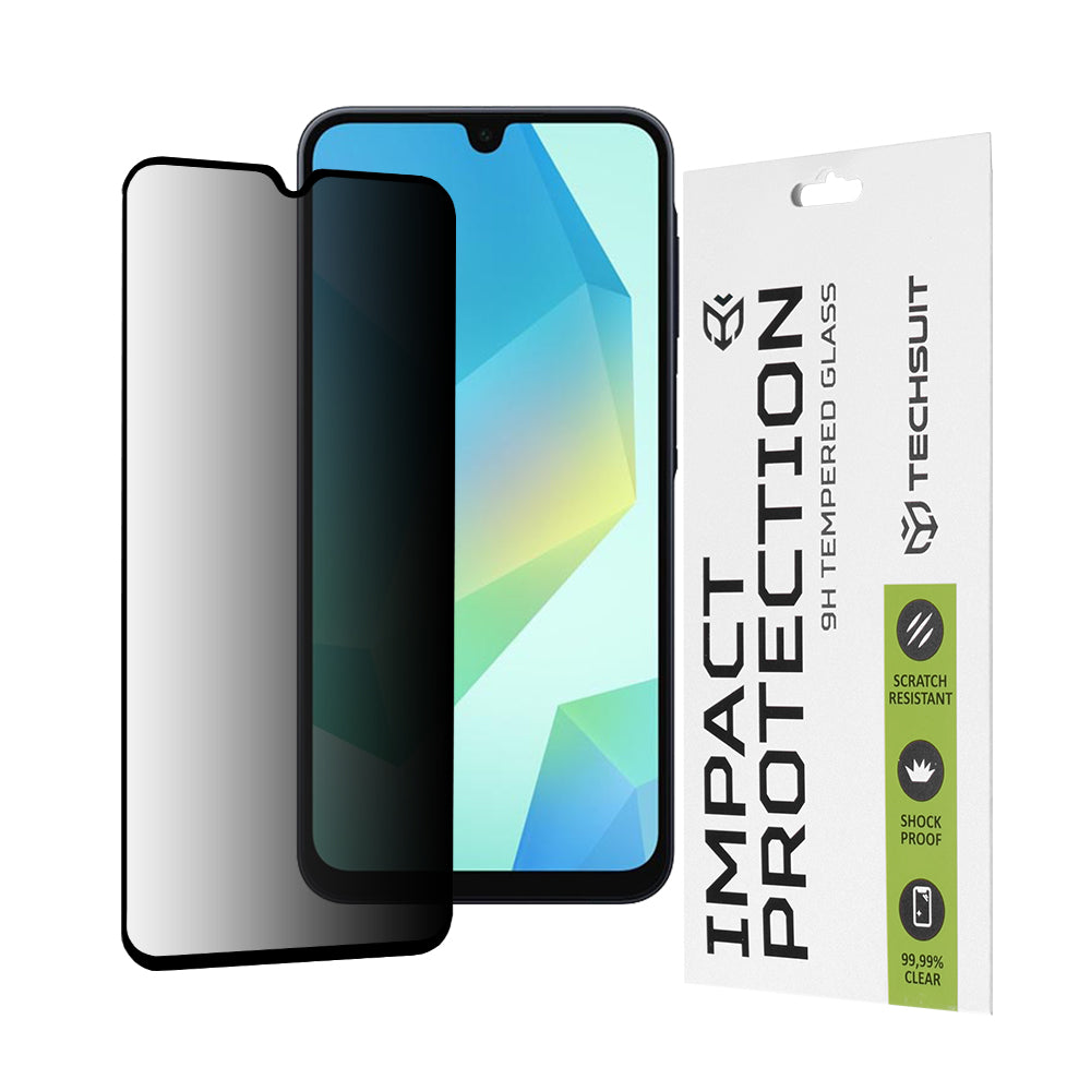 Zaščitna folija za zaslon Privacy Techsuit za Samsung Galaxy A16 5G A166 / A16 4G A165, kaljeno steklo, polno lepilo, 111D