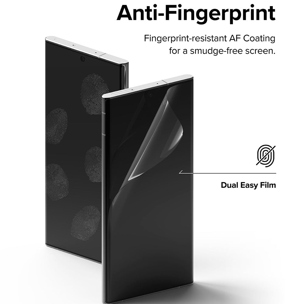 Ringke Dual Easy Screen Protector for Samsung Galaxy S22 Ultra 5G S908, Plastic, Set of 2 Pieces