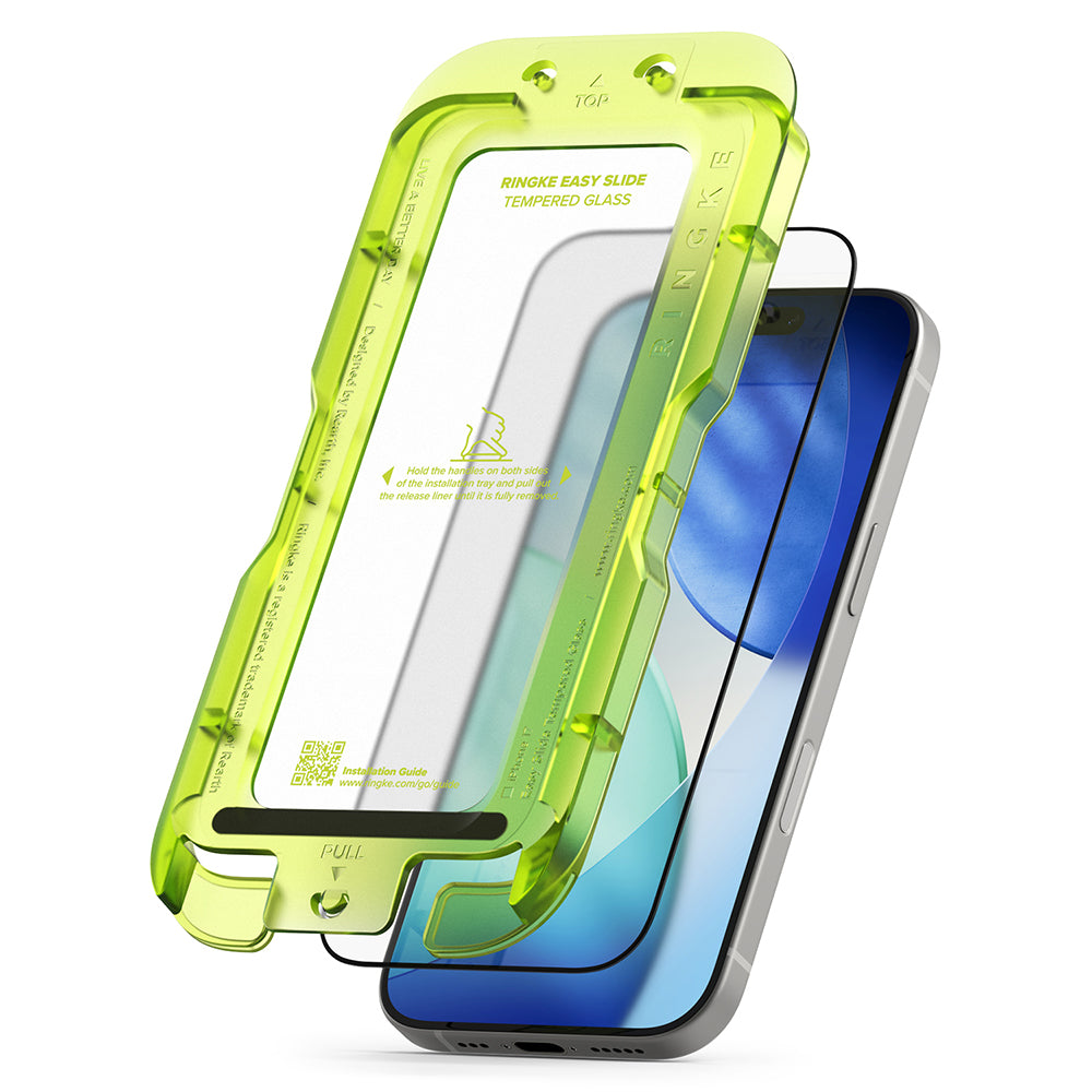 Zaščitna folija zaslona Ringke Easy Slide za Apple iPhone 18 Pro / 17 Pro, kaljeno steklo, polno lepilo, komplet 2 kosa
