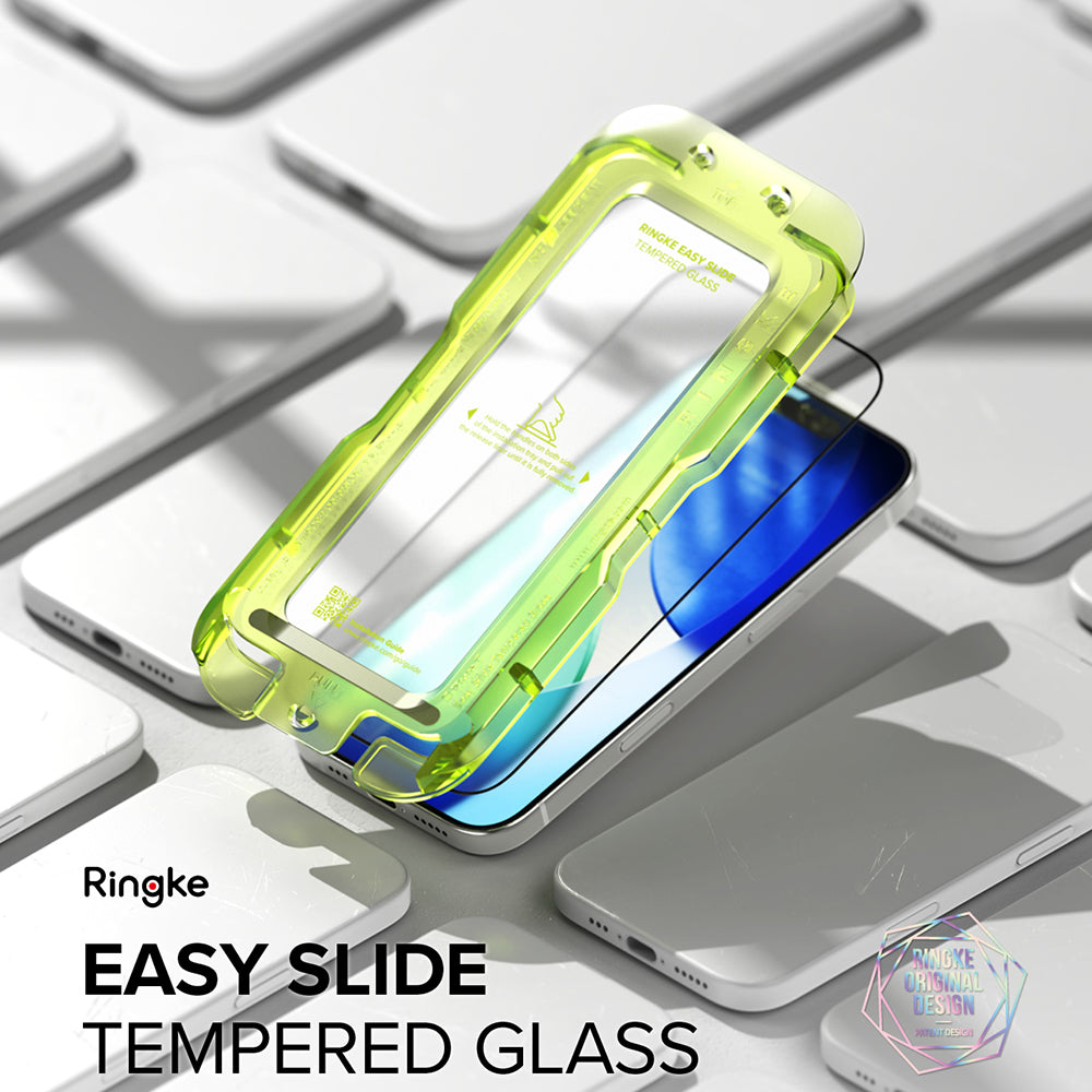 Zaščitna folija zaslona Ringke Easy Slide za Apple iPhone 18 Pro / 17 Pro, kaljeno steklo, polno lepilo, komplet 2 kosa