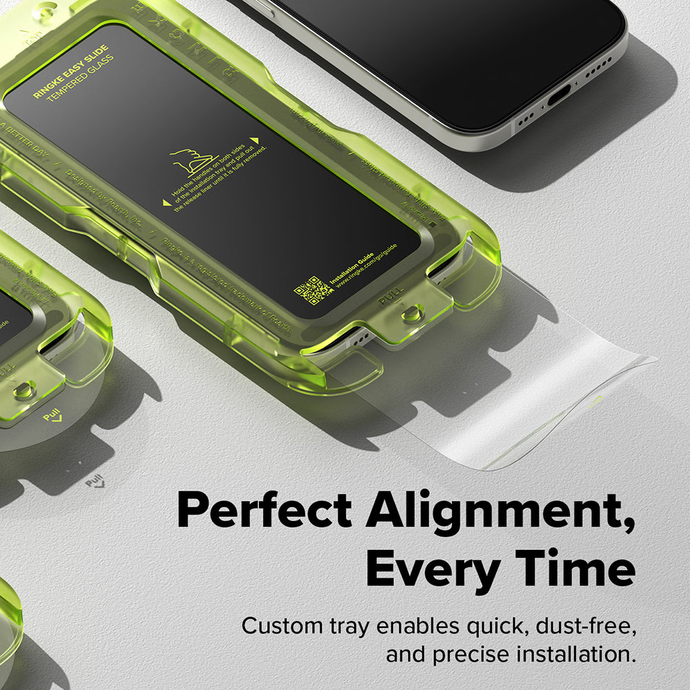 Zaščitna folija zaslona Ringke Easy Slide za Apple iPhone 18 Pro / 17 Pro, kaljeno steklo, polno lepilo, komplet 2 kosa