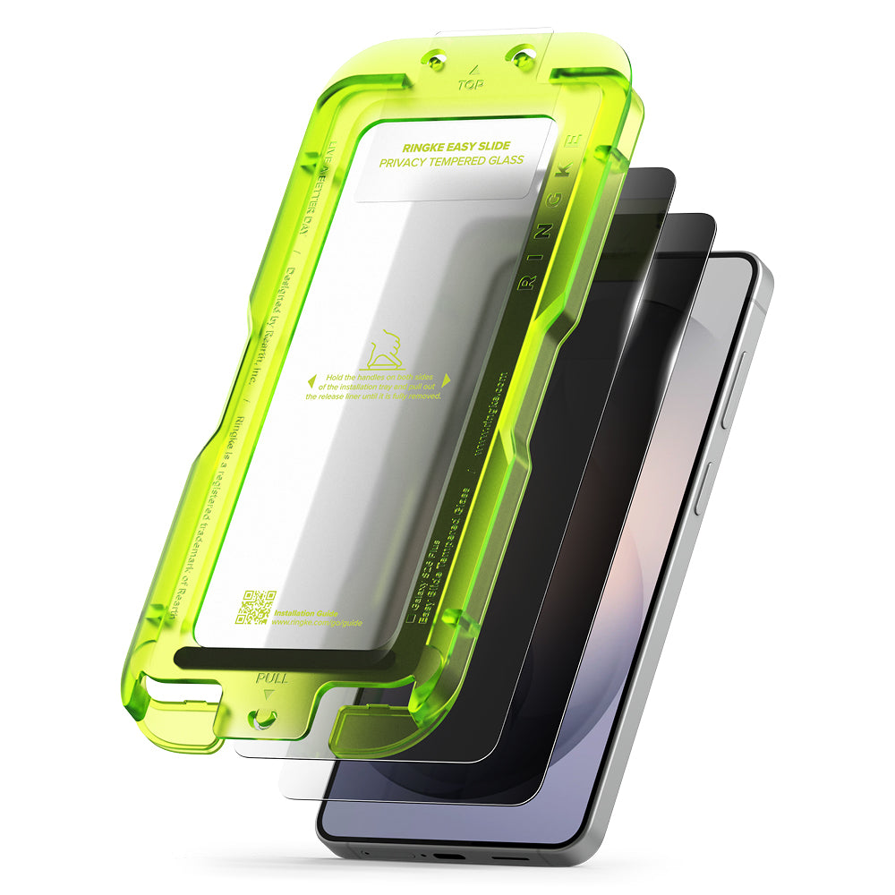Zaščitna folija za zaslon Ringke Easy Slide za Samsung Galaxy S26 Plus S947, Kaljeno steklo, Polno lepljenje, Set 2 kosa, Črna
