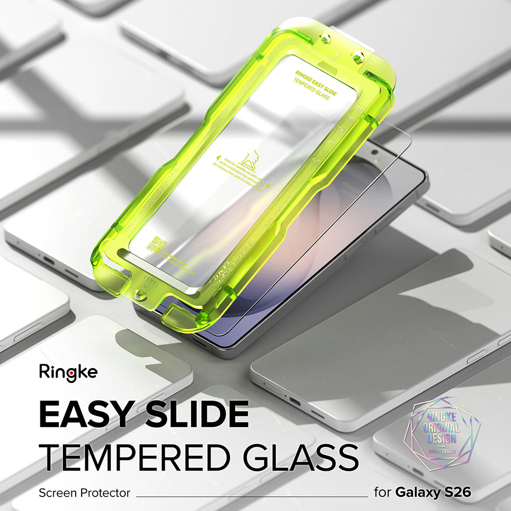 Zaščitna folija za zaslon Ringke Easy Slide za Samsung Galaxy S26 S942, Kaljeno steklo, Polno lepilo, Komplet 2 kosa