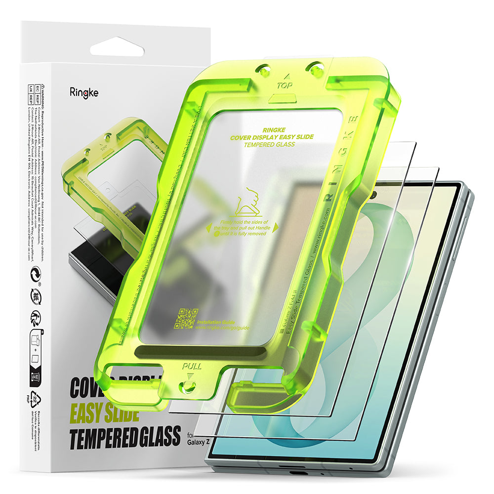 Zaščitna folija za zunanji zaslon Ringke Easy Slide za Samsung Galaxy Z Fold8 F971, kaljeno steklo, polno lepilo, komplet 2 kosa