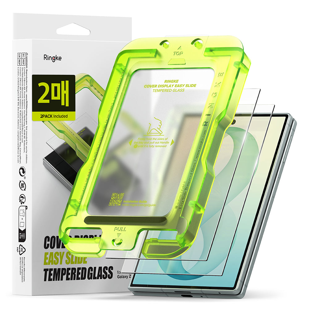 Zaščitna folija za zunanji zaslon Ringke Easy Slide za Samsung Galaxy Z Fold8 F971, kaljeno steklo, polno lepilo, komplet 2 kosa