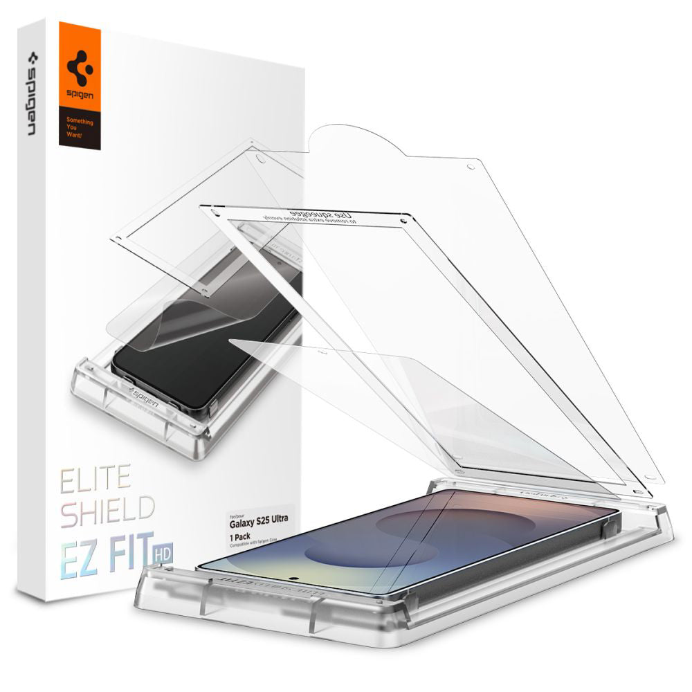 Zaščitna folija za zaslon Spigen Elite Shield EZ FIT HD za Samsung Galaxy S25 Ultra S938, plastika AFL09083