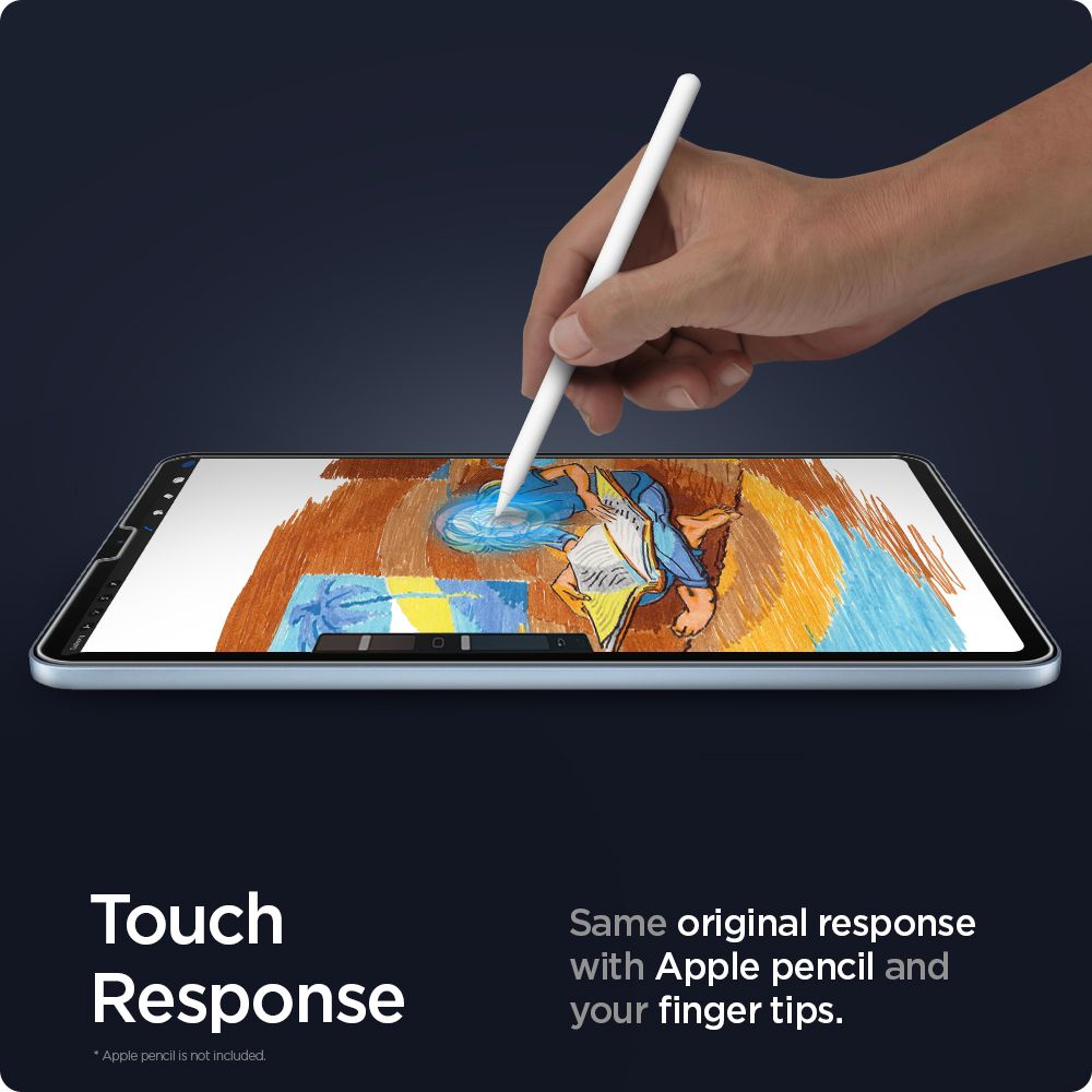 Zaščitna folija za zaslon Spigen GlastR EZ FIT za Apple iPad Air (2022) / Pro 11 (2021) / Air (2020), Kaljeno steklo, Full Glue AGL02065