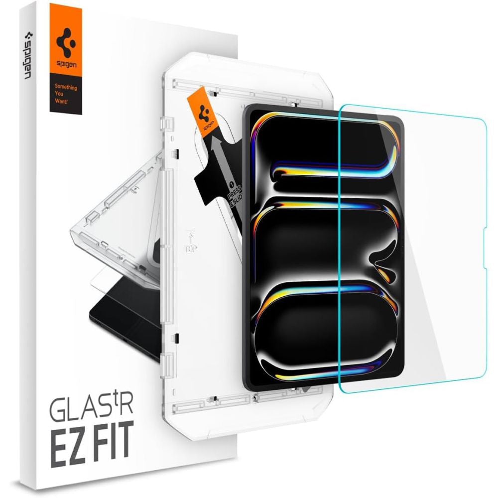 Zaščitna folija za zaslon Spigen GlastR EZ FIT za Apple iPad Pro 13 (2024), Kaljeno steklo, Full Glue AGL07793