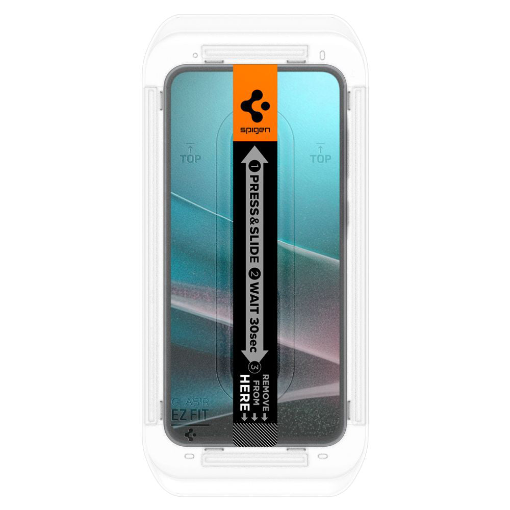 Zaščitna folija za zaslon Spigen GlastR EZ FIT za Samsung Galaxy A36 A366, kaljeno steklo, polno lepilo, komplet 2 kosa AGL09202