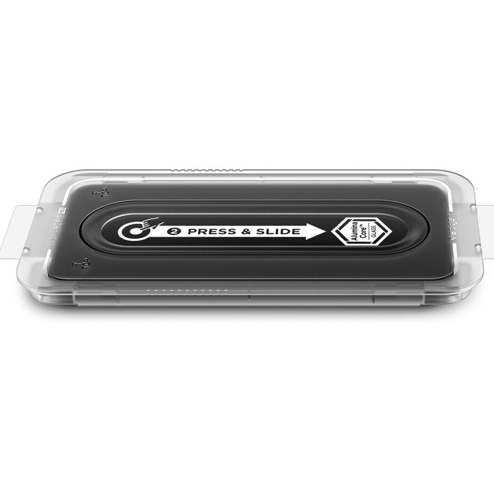 Zaščitna folija za zaslon Spigen GlastR EZ FIT Pro HD za Samsung Galaxy S25 FE, Kaljeno steklo, Polno lepljenje, Set 2 kosa AGL10202